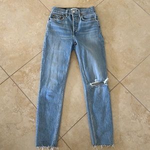 Re/Done high rise distressed skinny Jeans
